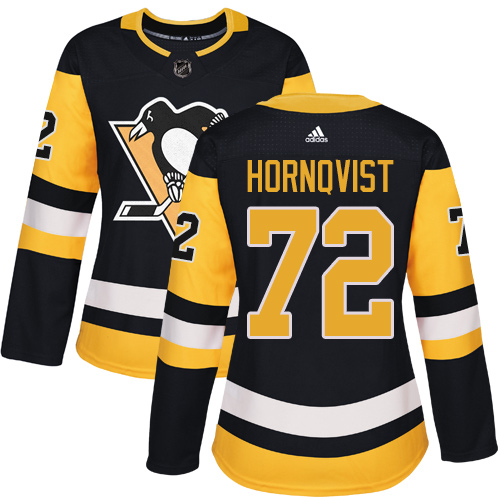 Adidas Pittsburgh Penguins #72 Patric Hornqvist Black Home Authentic Women Stitched NHL Jersey